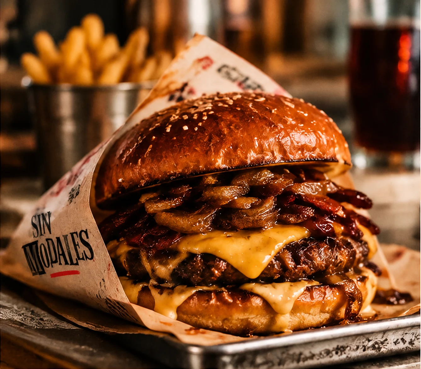 Hamburguesa Sin Modales en una composición de marca